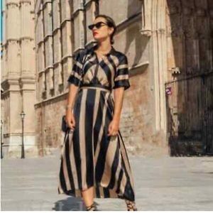 Zara black & gold maxi dress